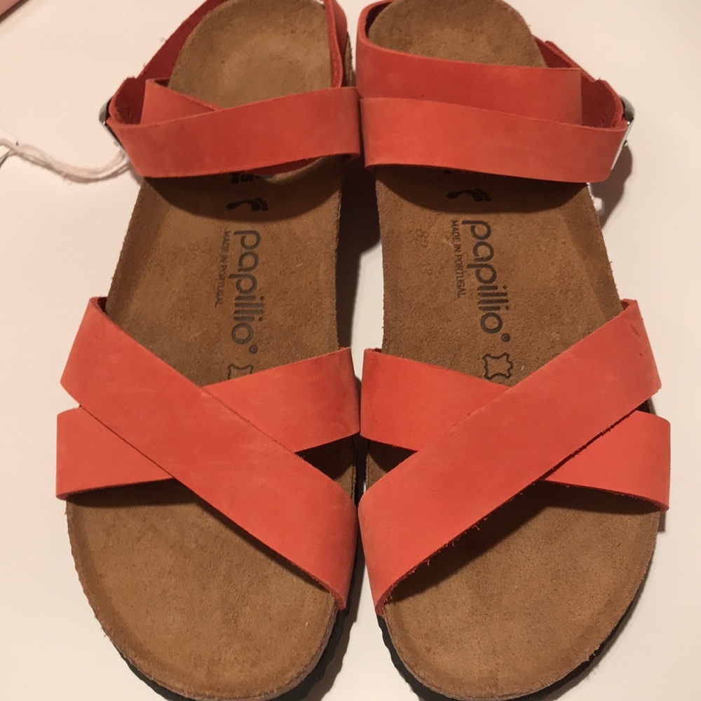 NWT PAPILLIO BIRKENSTOCK LOLA CORAL SANDAL 10 41 - Picture 5 of 9